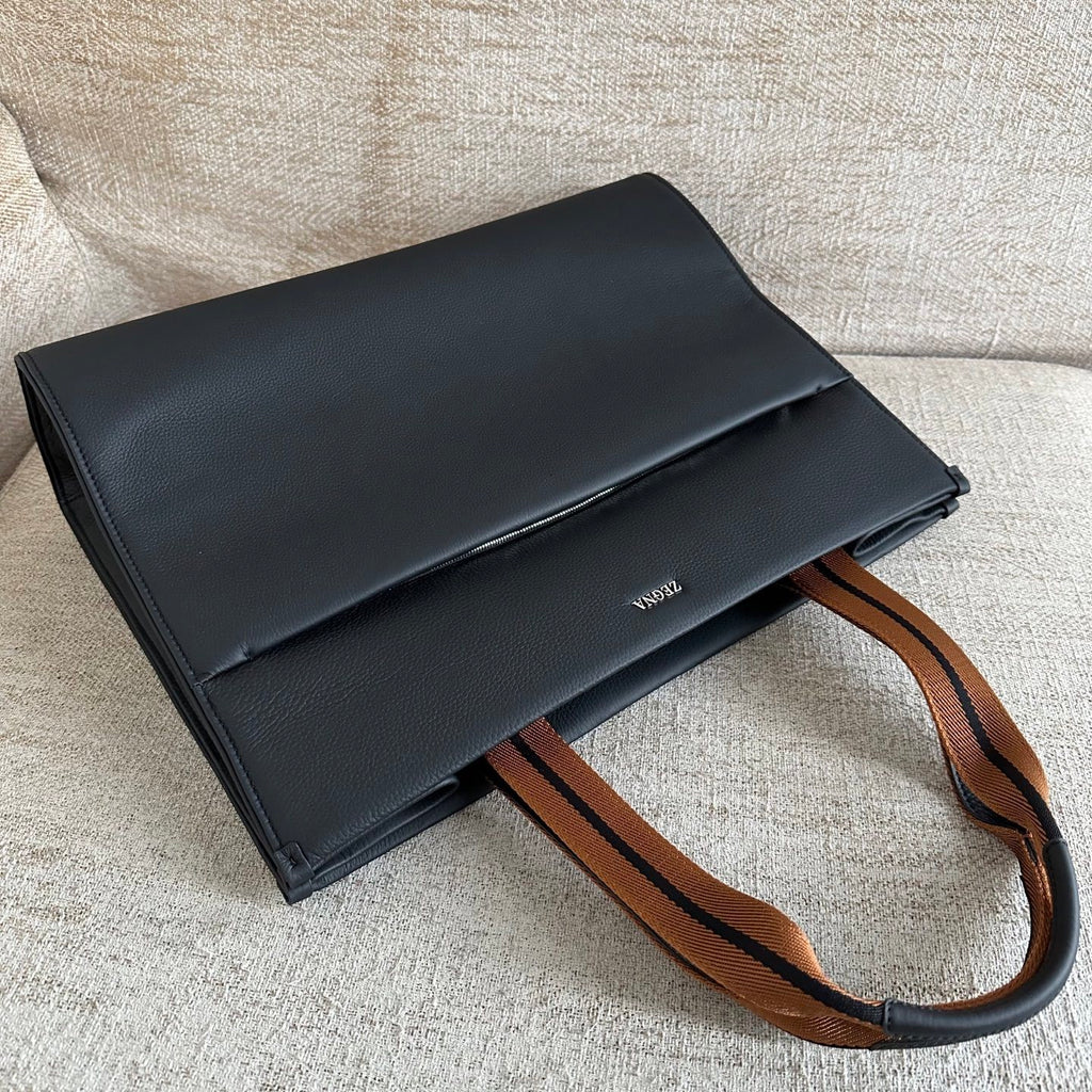 Zegna Men's Business Handheld Tote Bags Imported Leather Laptop Bag # 195386