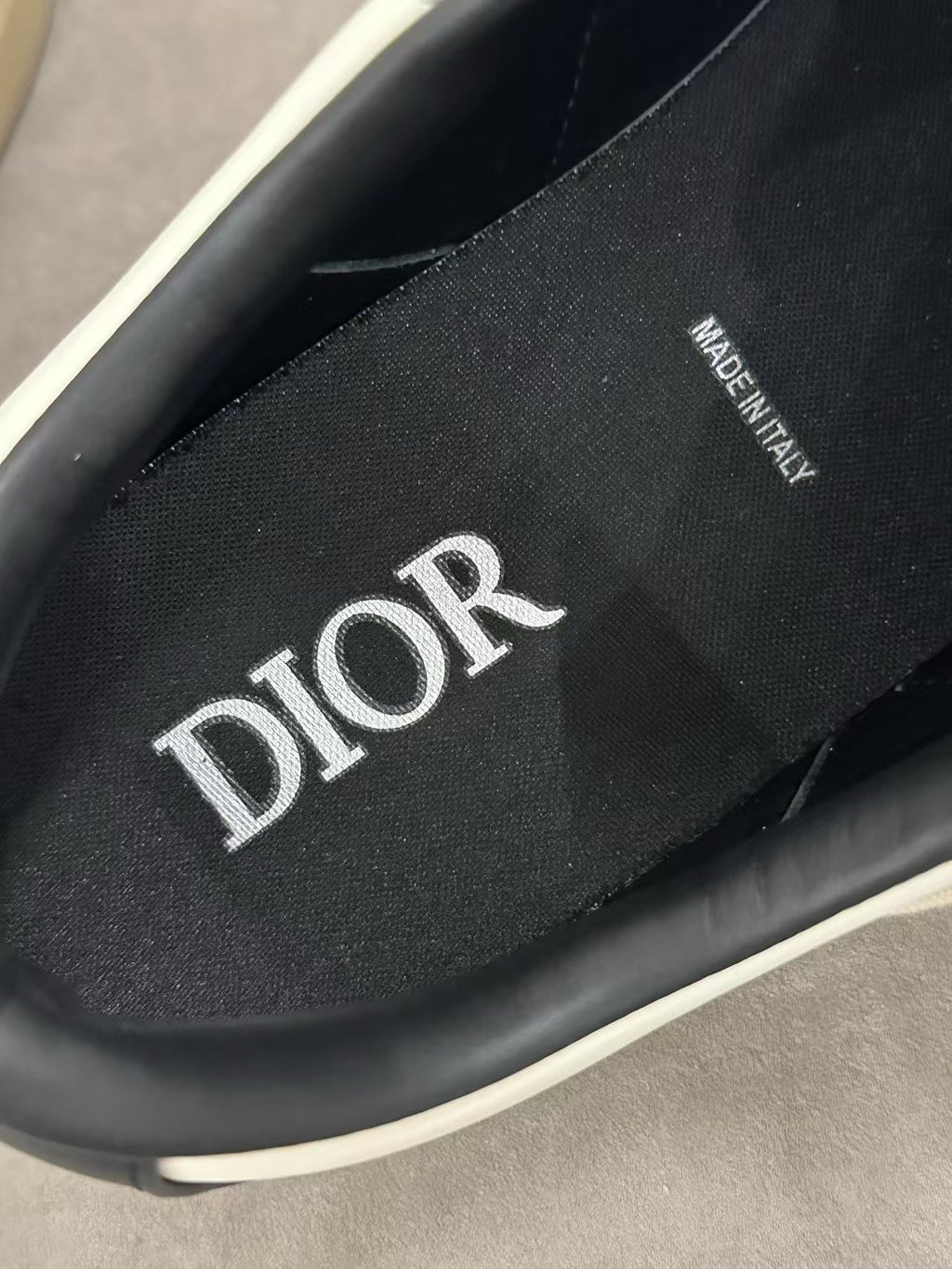 DIOR B01 Matchpoint Sneaker Black and White Smooth Calfskin with Gray Suede Calfskin #386986