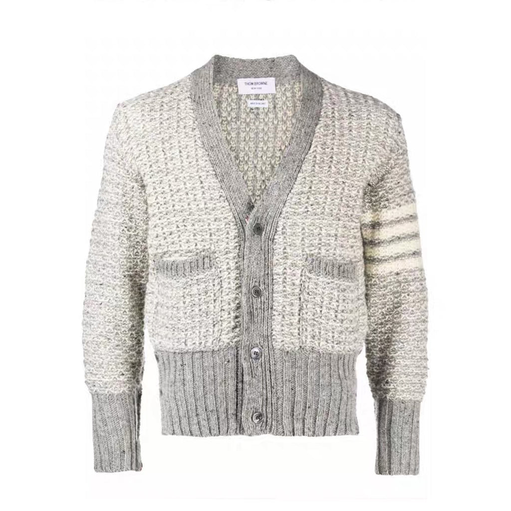 Thom Browne Men's Women's Autumn And Winter Solid Color Knit Long Sleeve Wool Cardigan Jacket Ngvp #9513