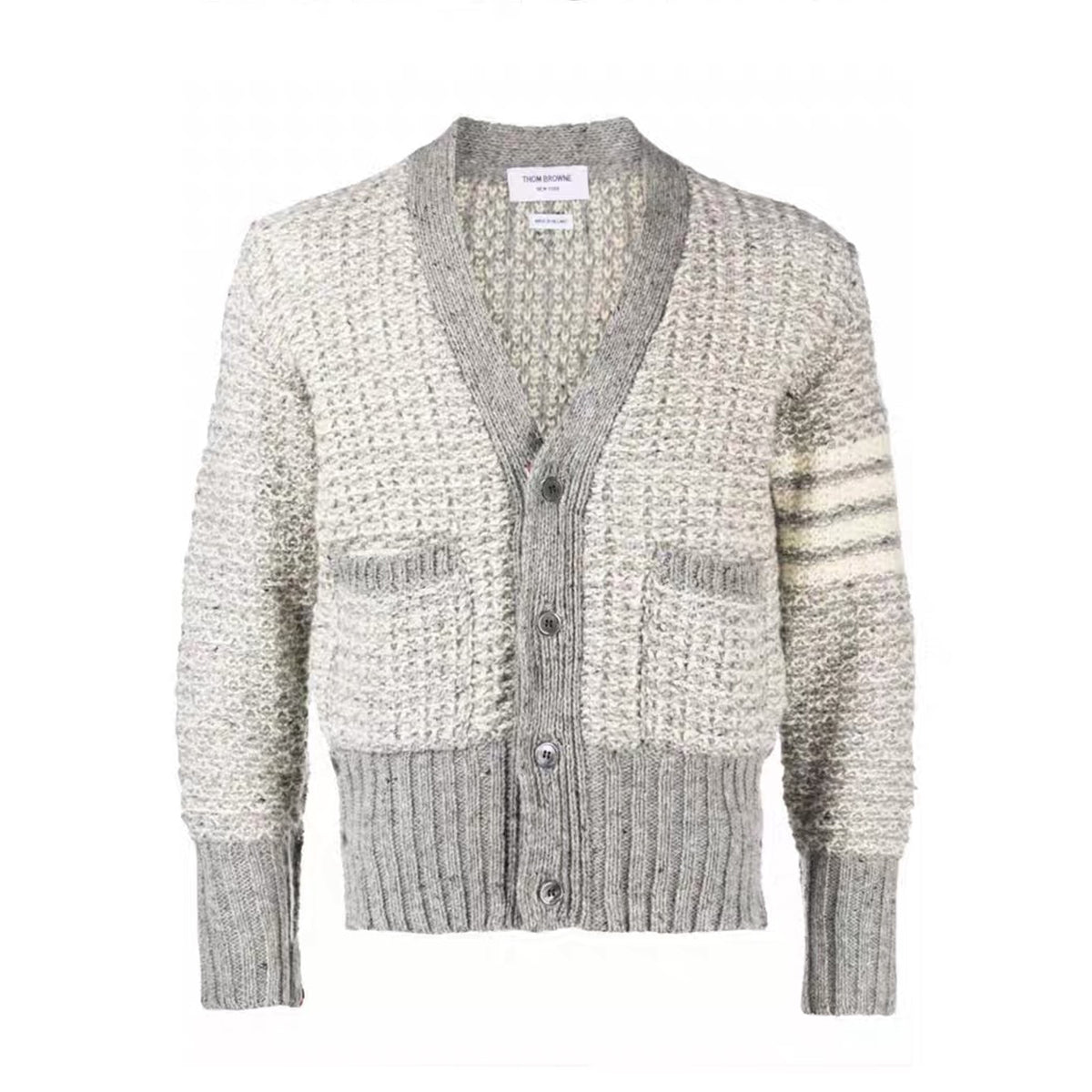 Thom Browne Men's Women's Autumn And Winter Solid Color Knit Long Sleeve Wool Cardigan Jacket Ngvp #9513