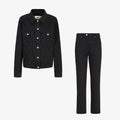 Fendi FF Motif Denim Jacket Long Jeans Jeans Black #333143