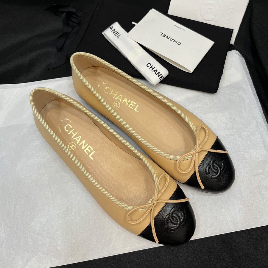 Chanel Women's Four Seasons Simple Solid Color Single Shoes Ballet Shoes Retro Calfskin Flat Shoes Round Head Casual Shoes #77859