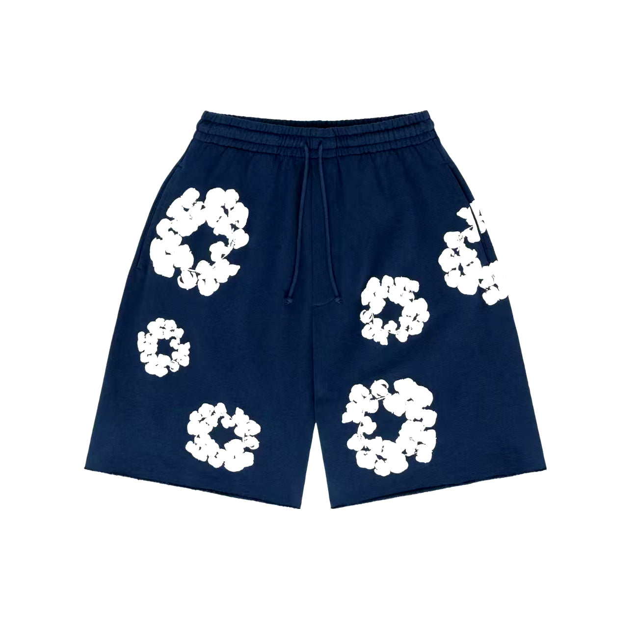 Denim Tears Men's And Women's Summer Fashion Casual Solid-color Printed Pattern Waist Elastic Drawstring Loose Fit Relaxed Shorts #79534