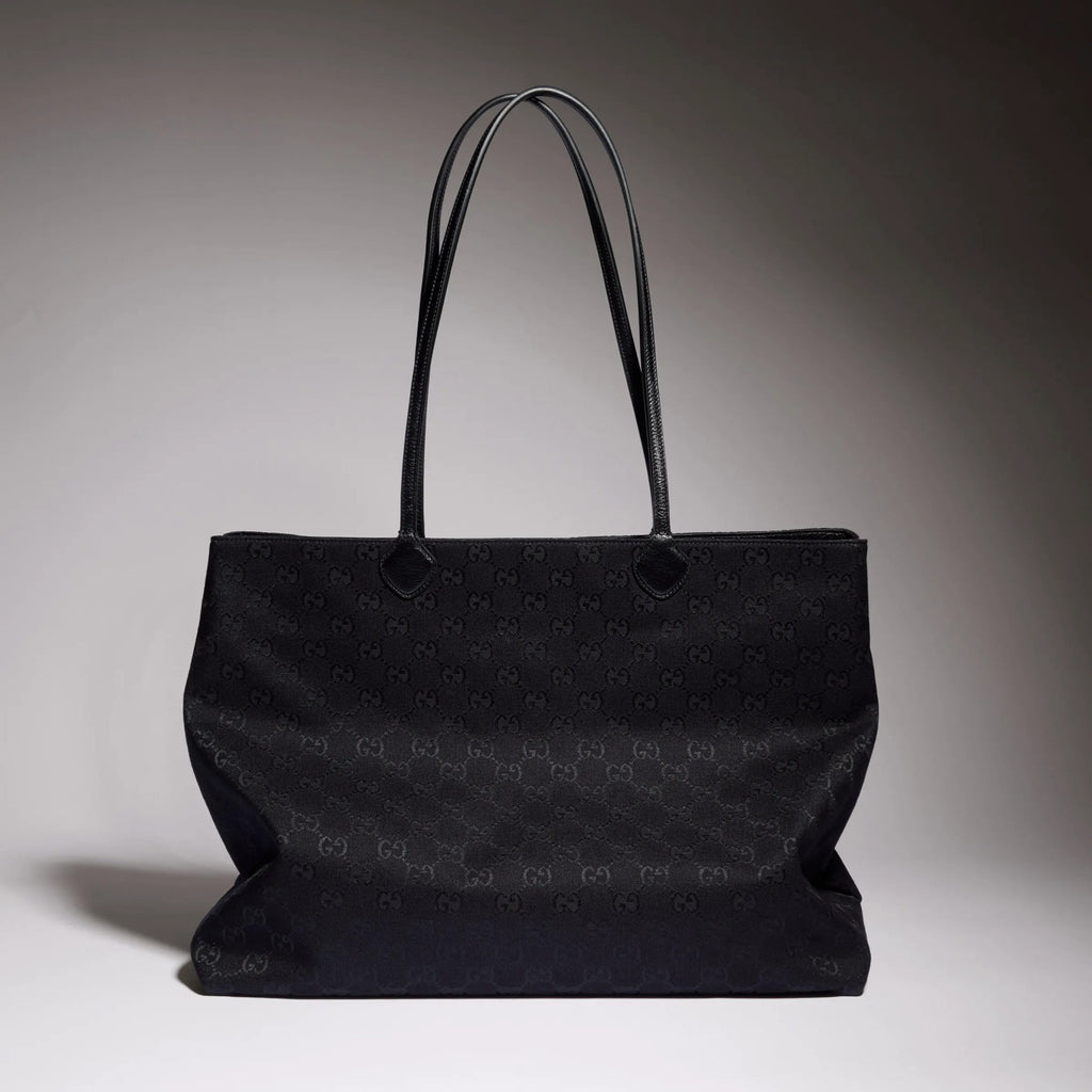 Gucci NY Limited Edition Large Tote Bag Gucci Core Runway Show Black GG Canvas Bags A00B4RFAGNG1000 #197404