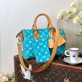 Louis Vuitton Women's Fashion Classic Lake Blue Logo Zipper Closure Leather Shoulder Bag Handbags In Small Medium And Large Sizes Crossbody Bag Bags #78664