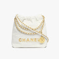 Chanel Women's Solid Color Logo Drawstring Closure Chain Shoulder Strap Glossy Calfskin Shoulder Crossbody Bag Bags #77838