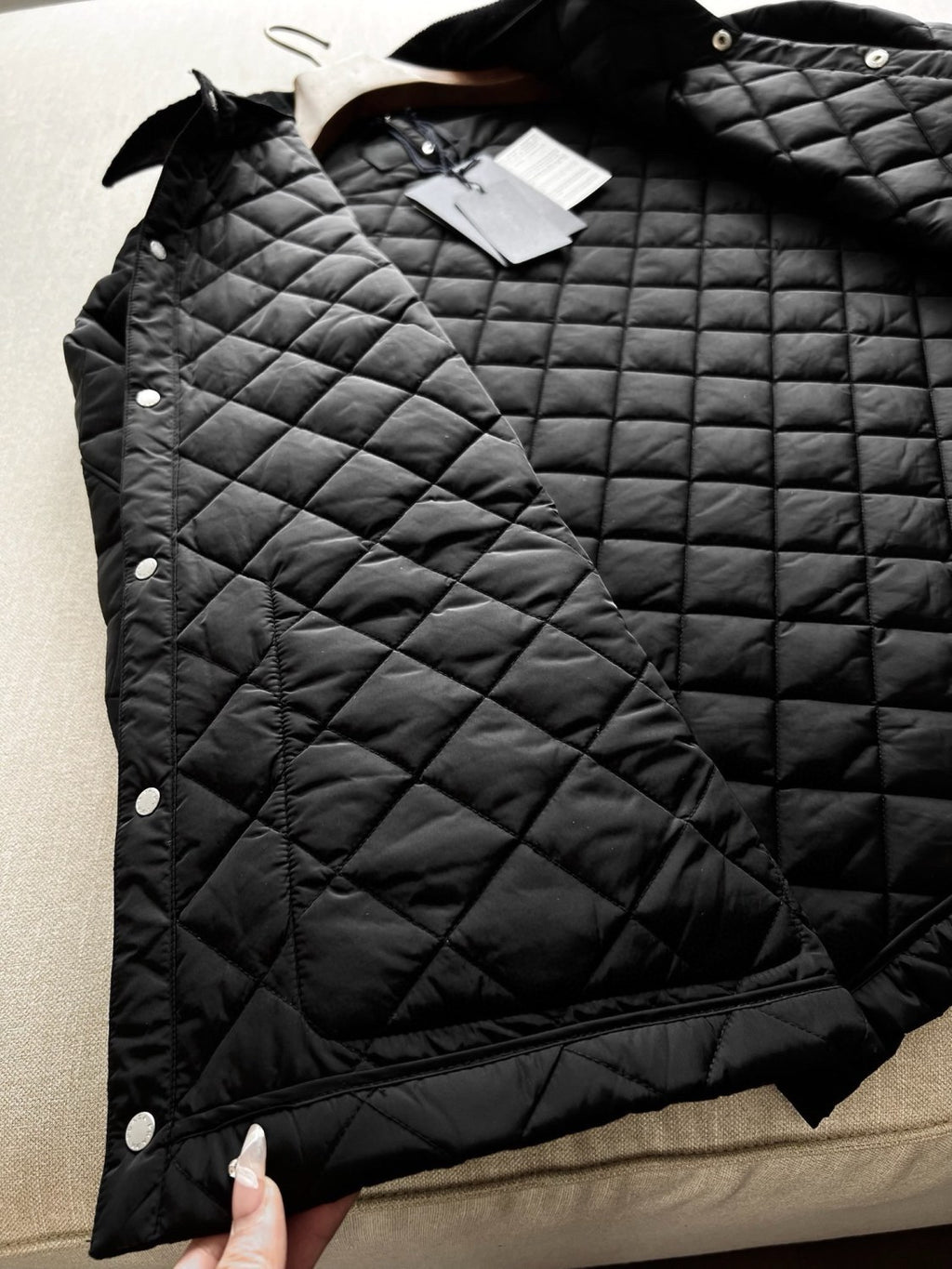 Prada Men's Autumn and Winter Solid Color Nylon Quilted Single Breasted Long Sleeve Puffer Down Jacket #73918