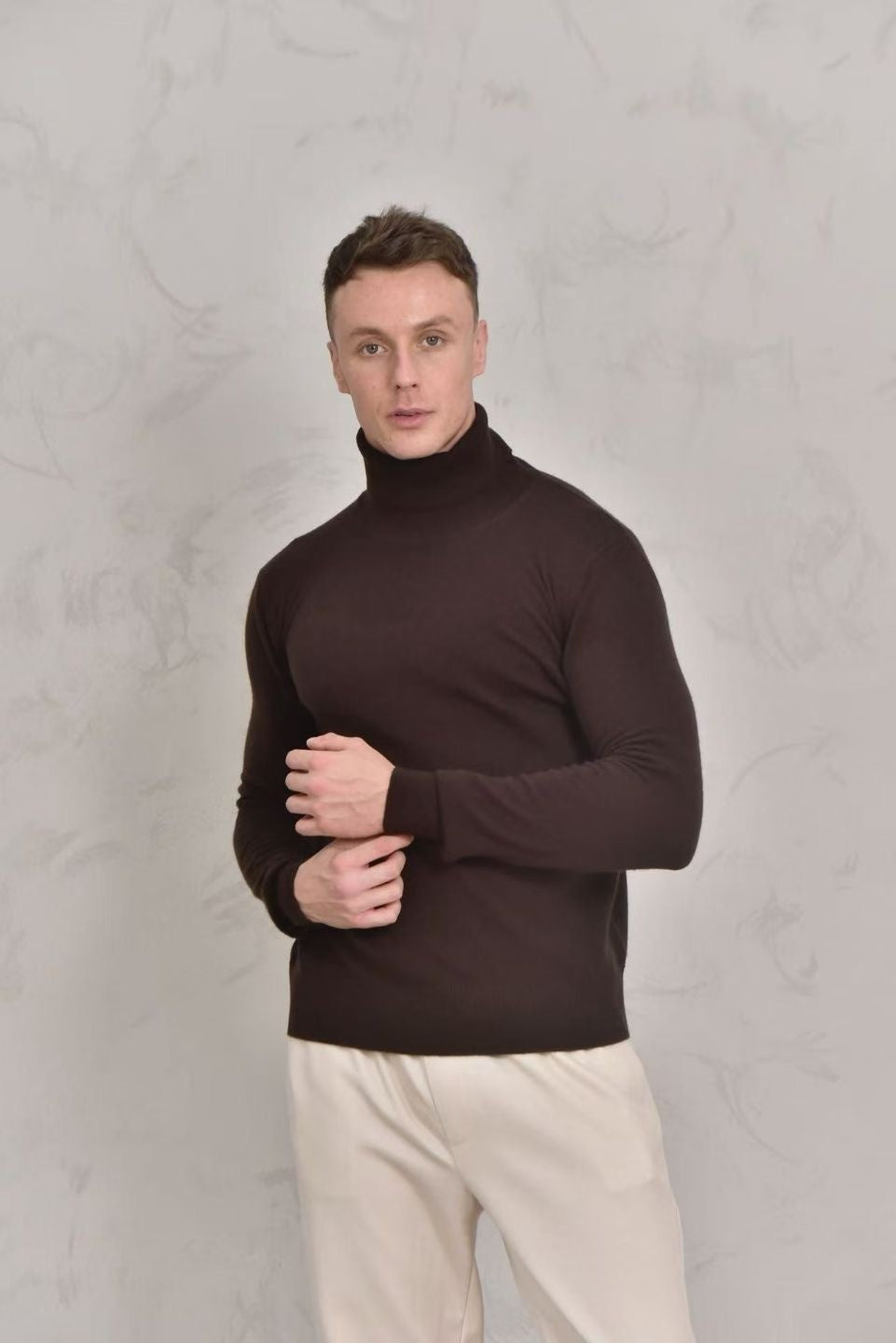 Loro Piana Dolcevita Men's High Neck Sweater Fall And Winter Knitted Fashion Trend Of Comfortable Long-sleeved Casual Knit Pullover Sweater Ngvp #2225