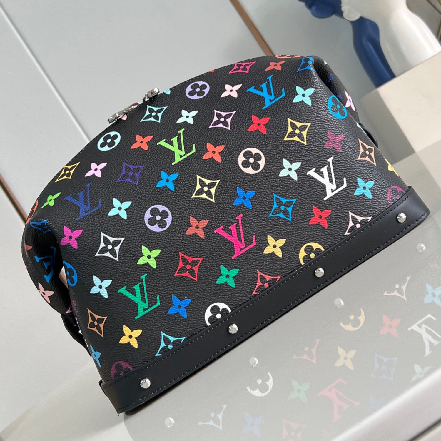 Louis Vuitton LV x TM Women's Colorful Logo Printed Zipper Closure Coated Canvas Leather Trimmed Toiletries Cosmetic Bag Bags #75162