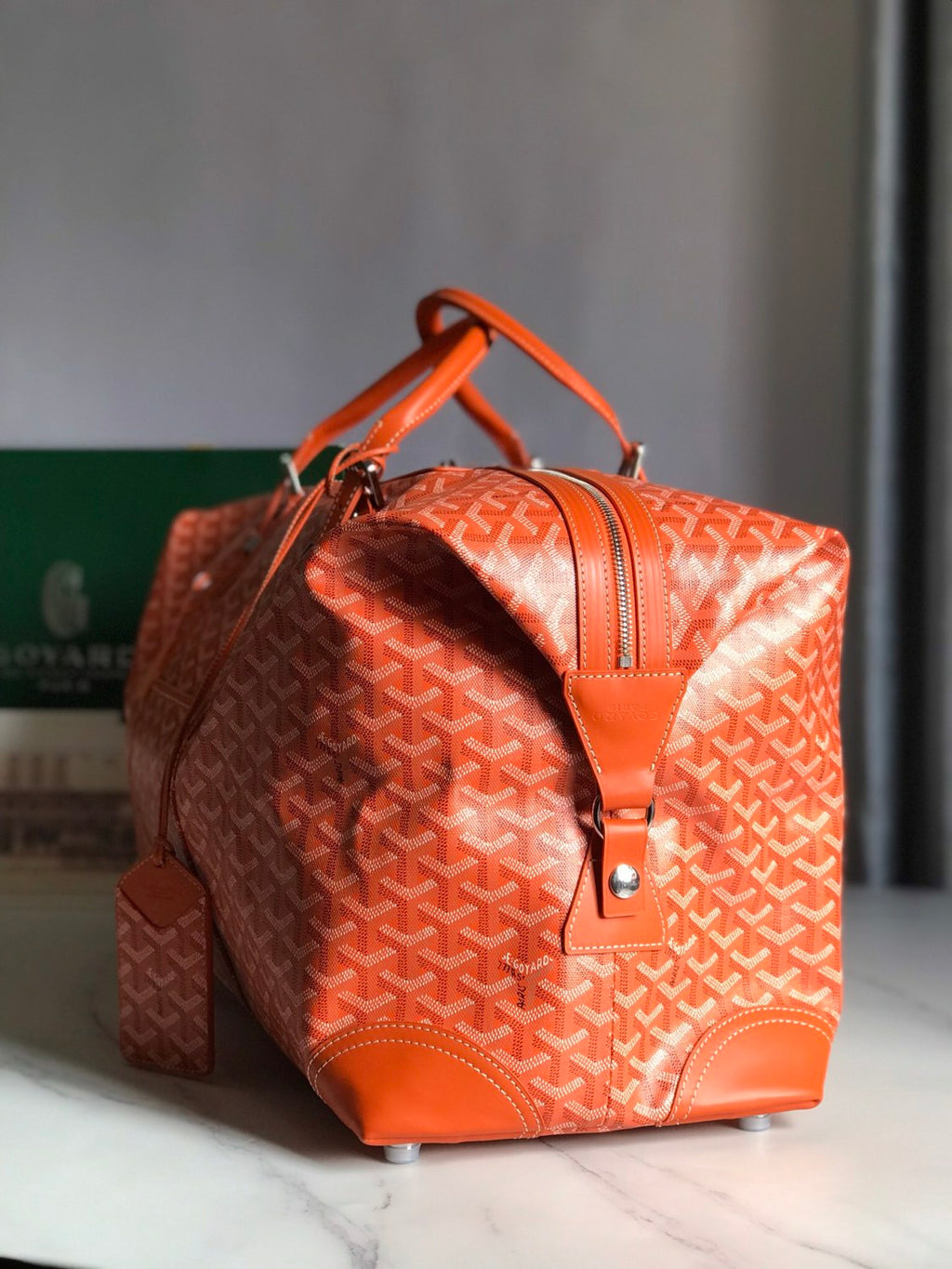 GOYARD Bowling45 Men's And Women's Fashion Classic All-over Print Zipper Closure Canvas Leather Oversized Travel Bag Bags BOWLIN045TY33CL33P #78364