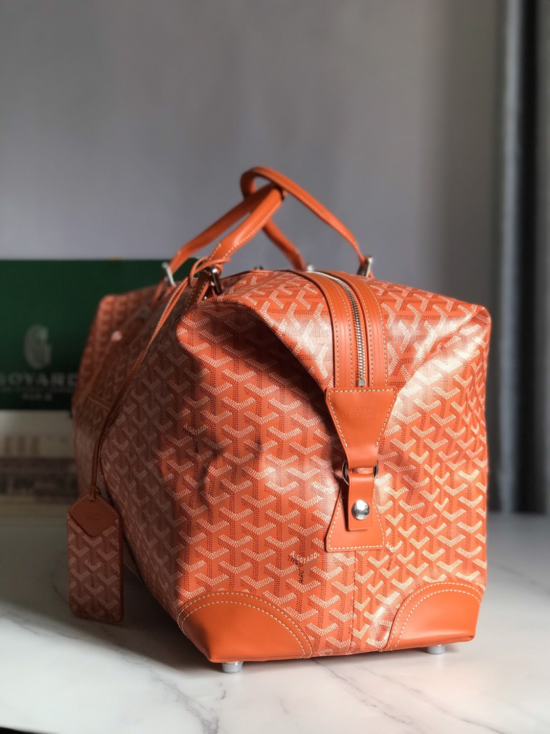 GOYARD Bowling45 Men's And Women's Fashion Classic All-over Print Zipper Closure Canvas Leather Oversized Travel Bag Bags BOWLIN045TY33CL33P #78364