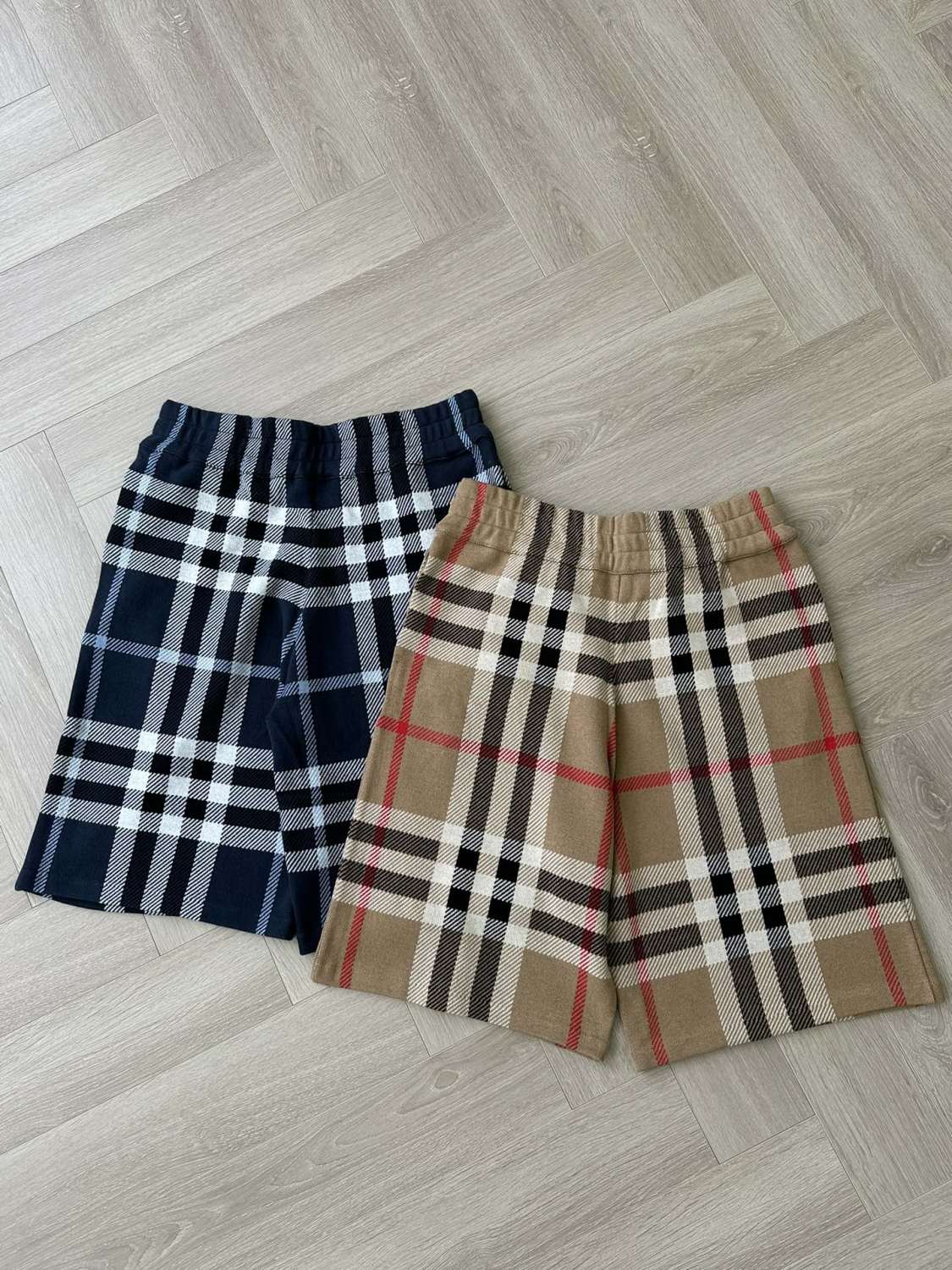 Burberry Men's Summer Colour Block Check Full Print Mid Waist Elasticated Shorts Pants #99537
