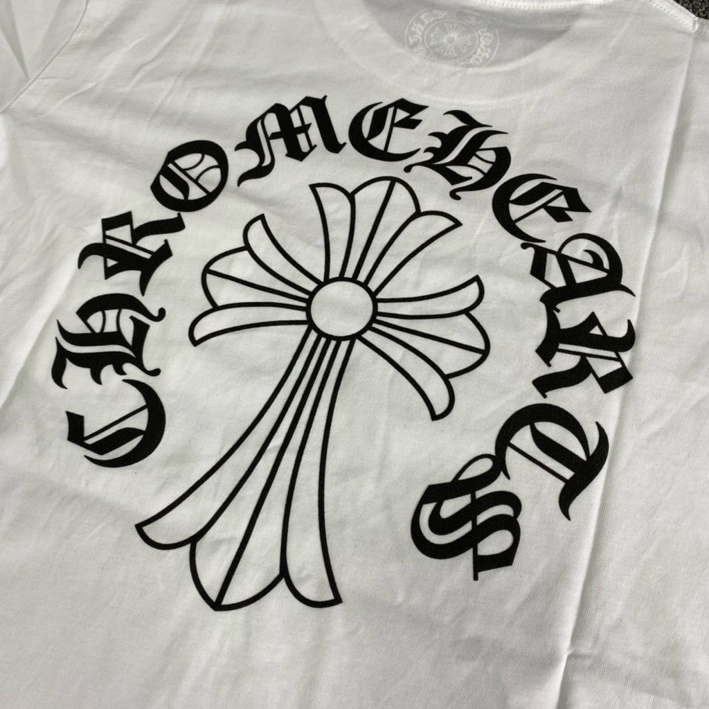 Chrome Hearts Men's Summer Solid Color Cross Print Round Neck Cotton Short Sleeve T-Shirt #77173