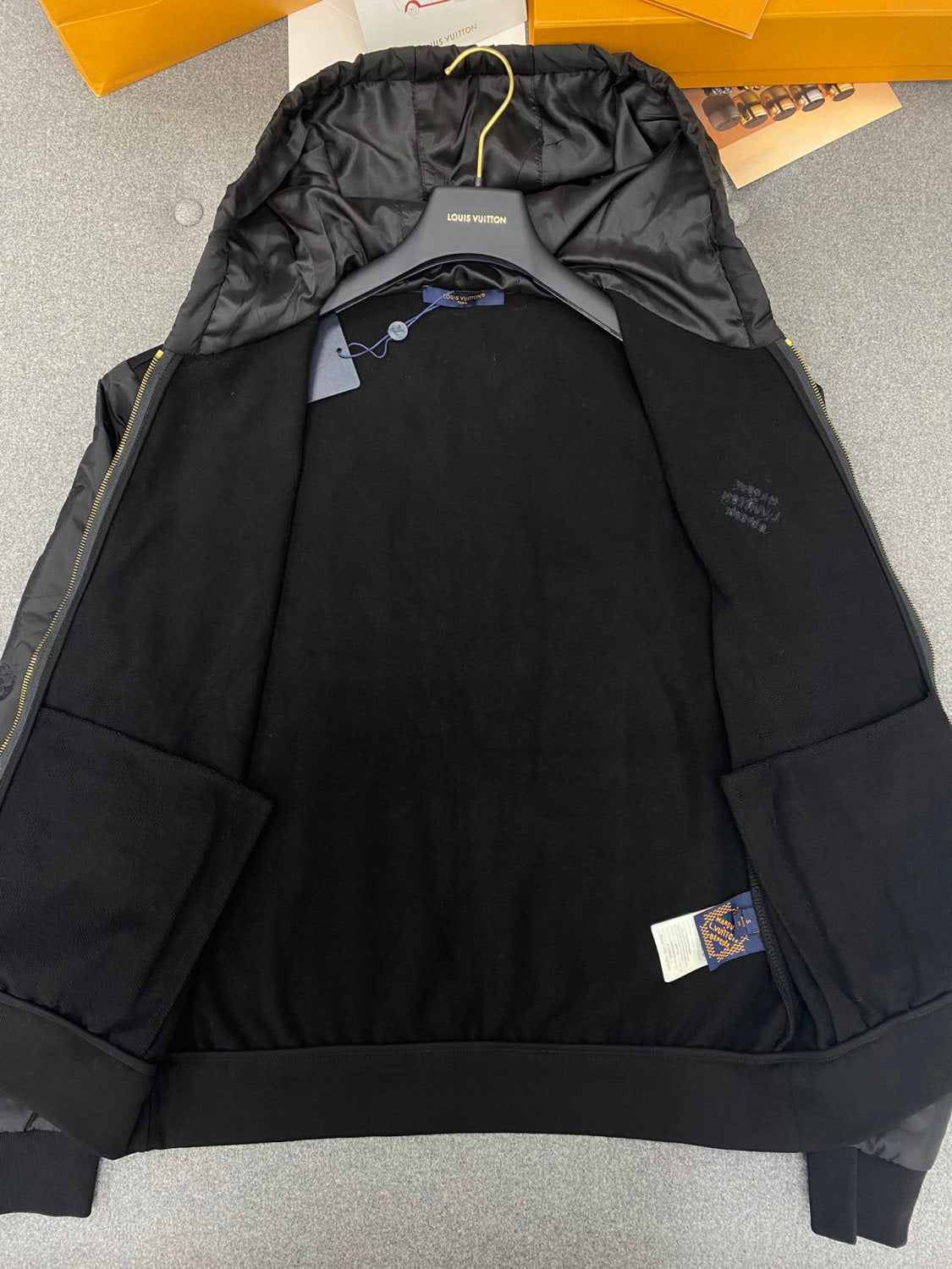 Louis Vuitton Men's Spring/Fall Fashion Casual Solid Color Hooded Zipper Long Sleeve Jacket #78761