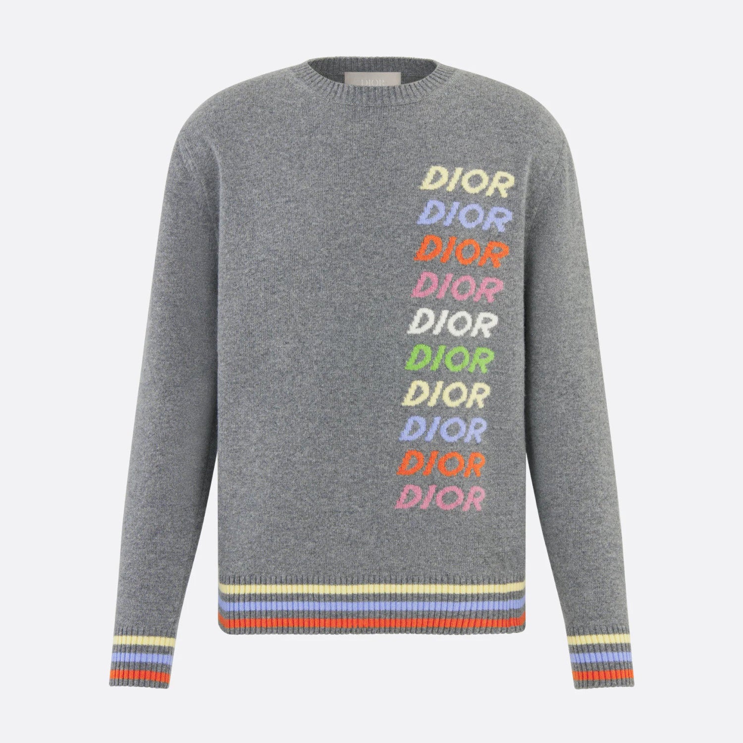 Dior Men's Spring & Autumn Colorful Logo Letter Embroidery Crew Neck Cashmere Sweater Pullover #97942