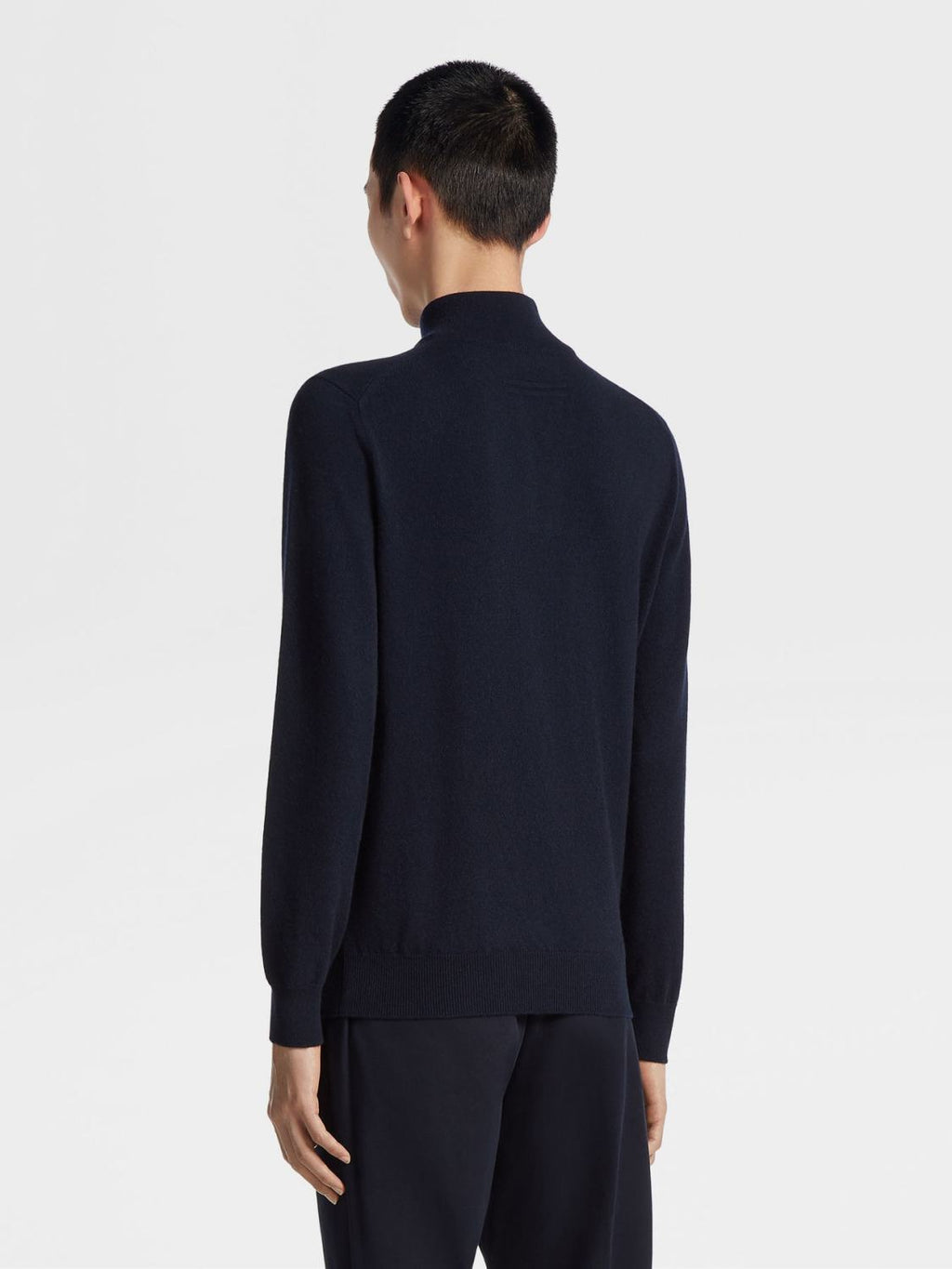 Ermenegildo Zegna Deep Foliage Mélange Color Oasi Cashmere Zipper Penguin Collar Sweater Men's Luxury Knitted Sweater Autumn And Winter Bottom Warm Fashion Trend Knitting Ngvp #2451