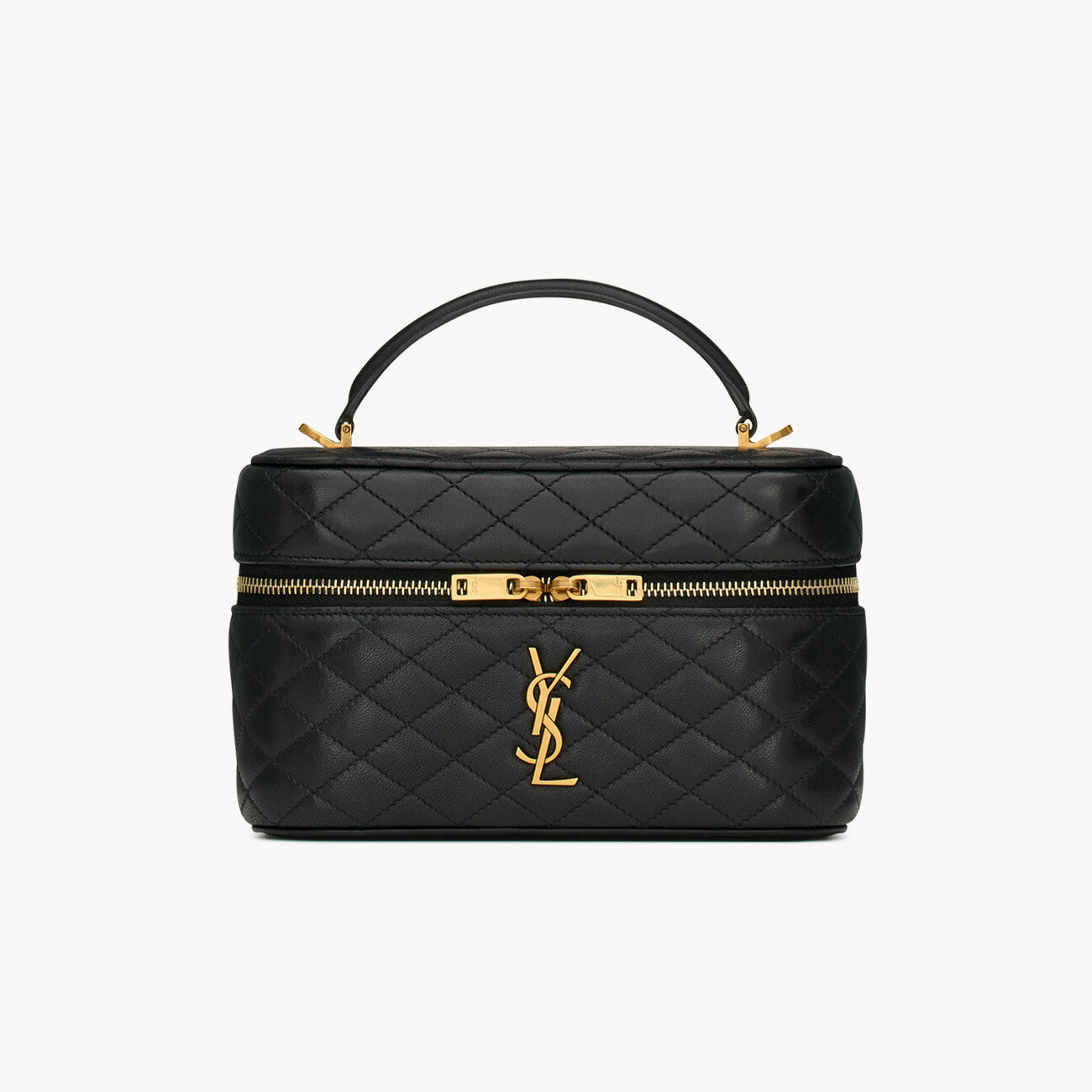 SAINT LAURENT GABY VANITY BAG Ladies Solid Color Detachable Adjustable Shoulder Strap Lambskin Shoulder Handbag Cosmetic Bag #76574