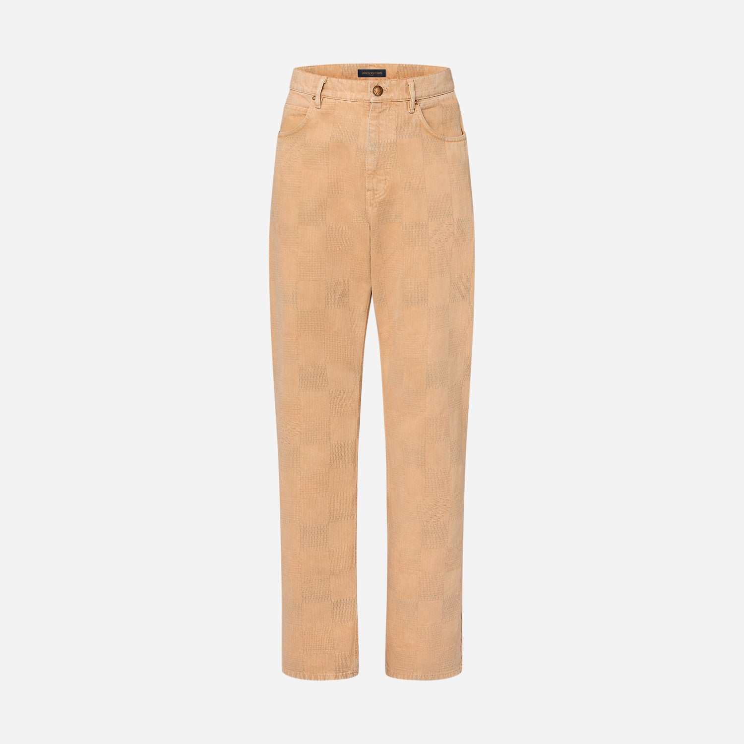 Louis Vuitton Men's Spring And Autumn Damier Collarless Cotton Lettered Jacquard Workwear Jacket Casual Solid Color Work Pants #71922