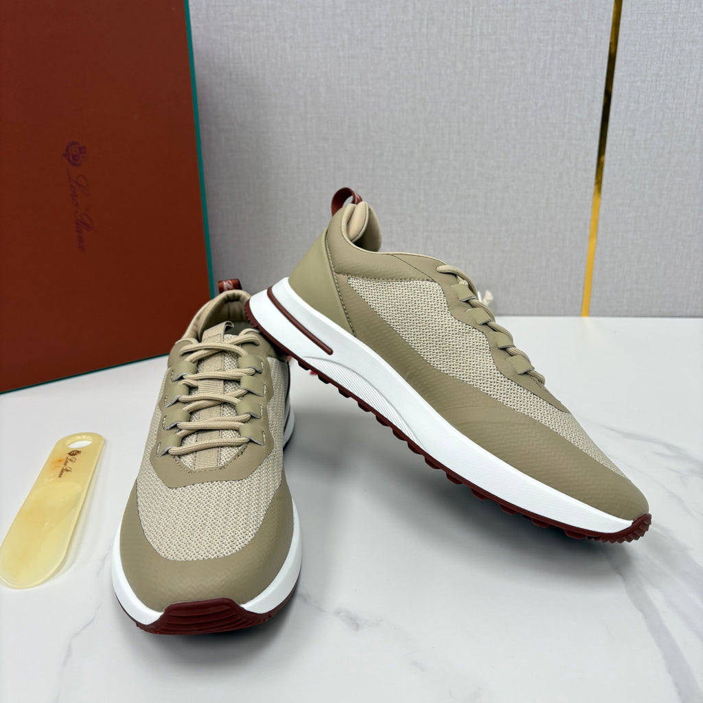 Loro Piana Week End Walk Mesh Cowhide Suede Casual Sneakers #381648
