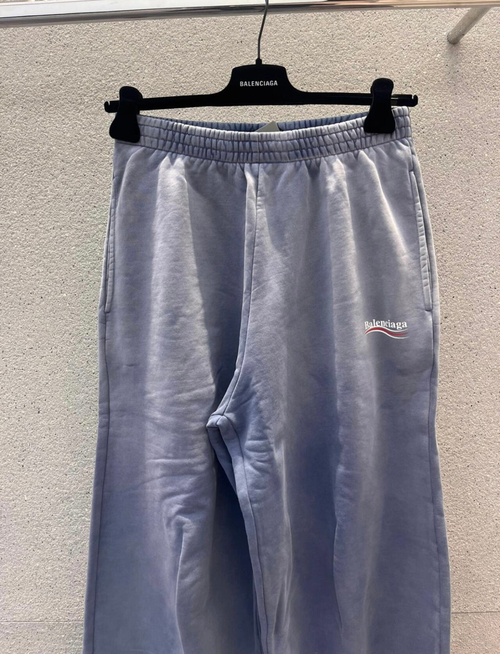 Balenciaga Men's Four Seasons Logo Printed Mid Waist Washed Gradient Loose Casual Sweatpants #71895