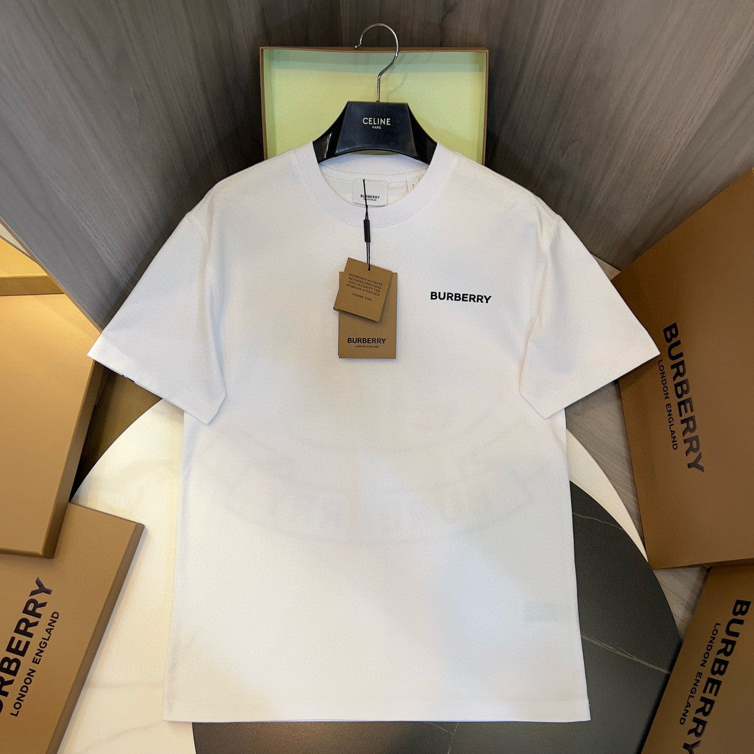 Burberry Men's Summer Monogram Printed Solid Colour Round Neck Cotton Short Sleeve T-Shirt #76665
