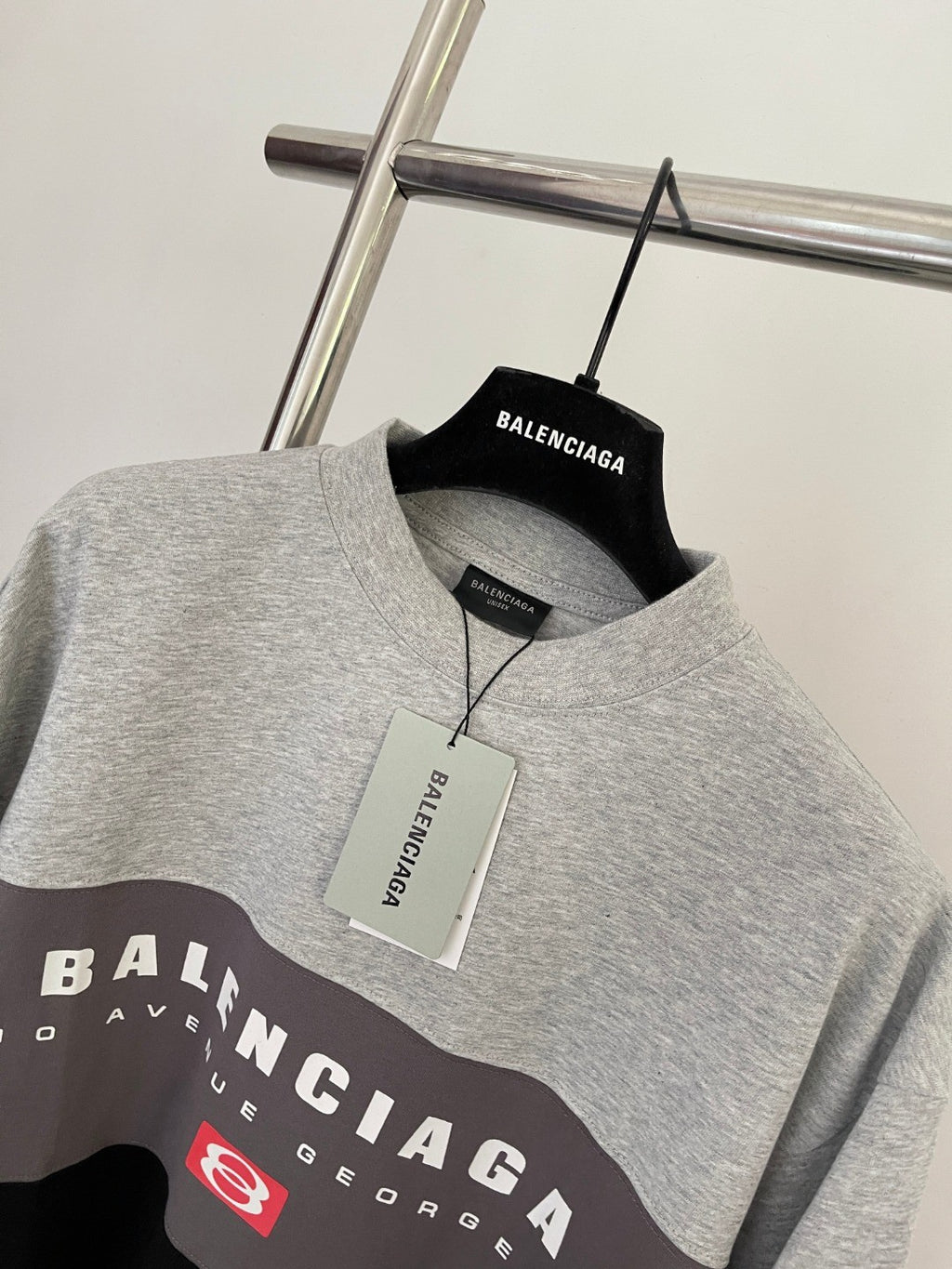 Balenciaga Men's Summer Logo Letter Printed Color Collision Round Neck Short Sleeve T-Shirt #75929