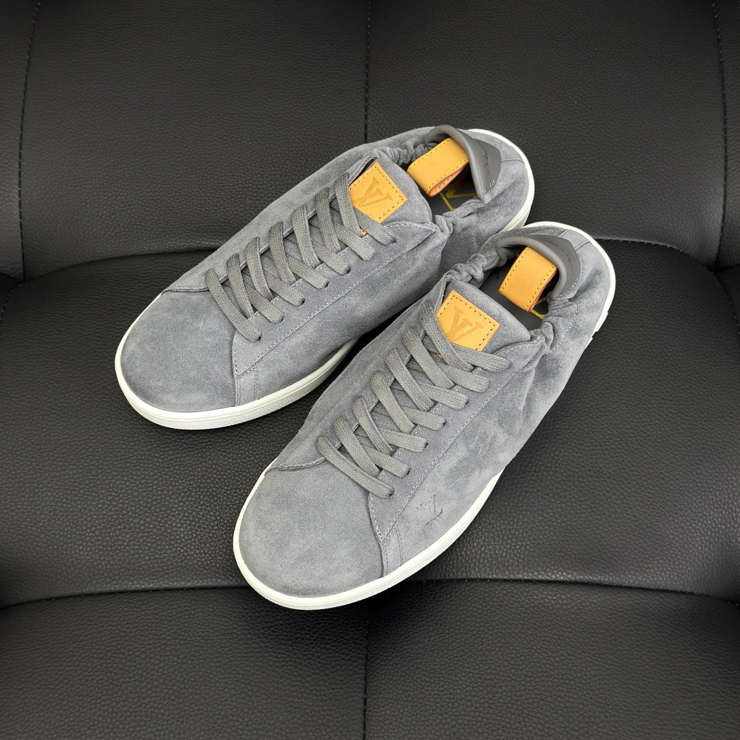 Louis Vuitton LV SOFT Men's And  Women's Spring/Fall Fashion Casual Round Toe Lace Up Solid Color Low Top Leather Mesh Fabric Sneakers Shoes #78696