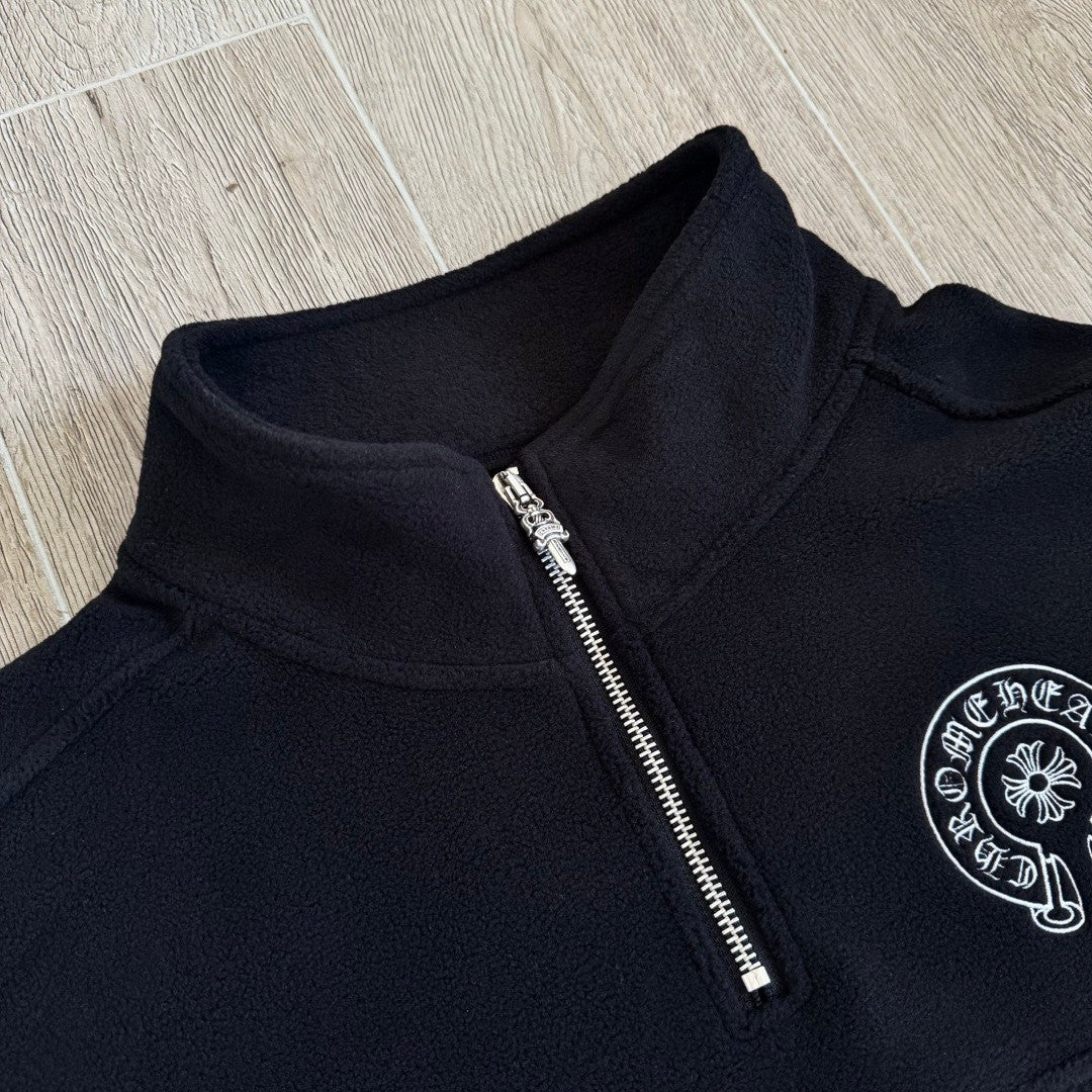 Chrome Herats Polar Fleece Zip Stand Collar Sweatshirt#335654