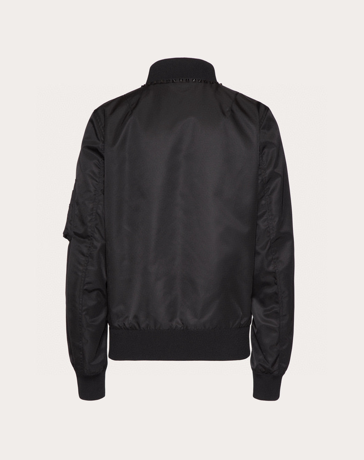 Valentino Men's Spring And Autumn Rivet Decoration Zipper Solid Color Nylon Long Sleeve Bomber Jacket Ngvp #9926