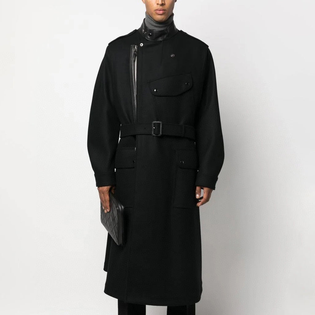 Tom Ford Solid Color Slanted Zipper Long Coat Ngvp #6779