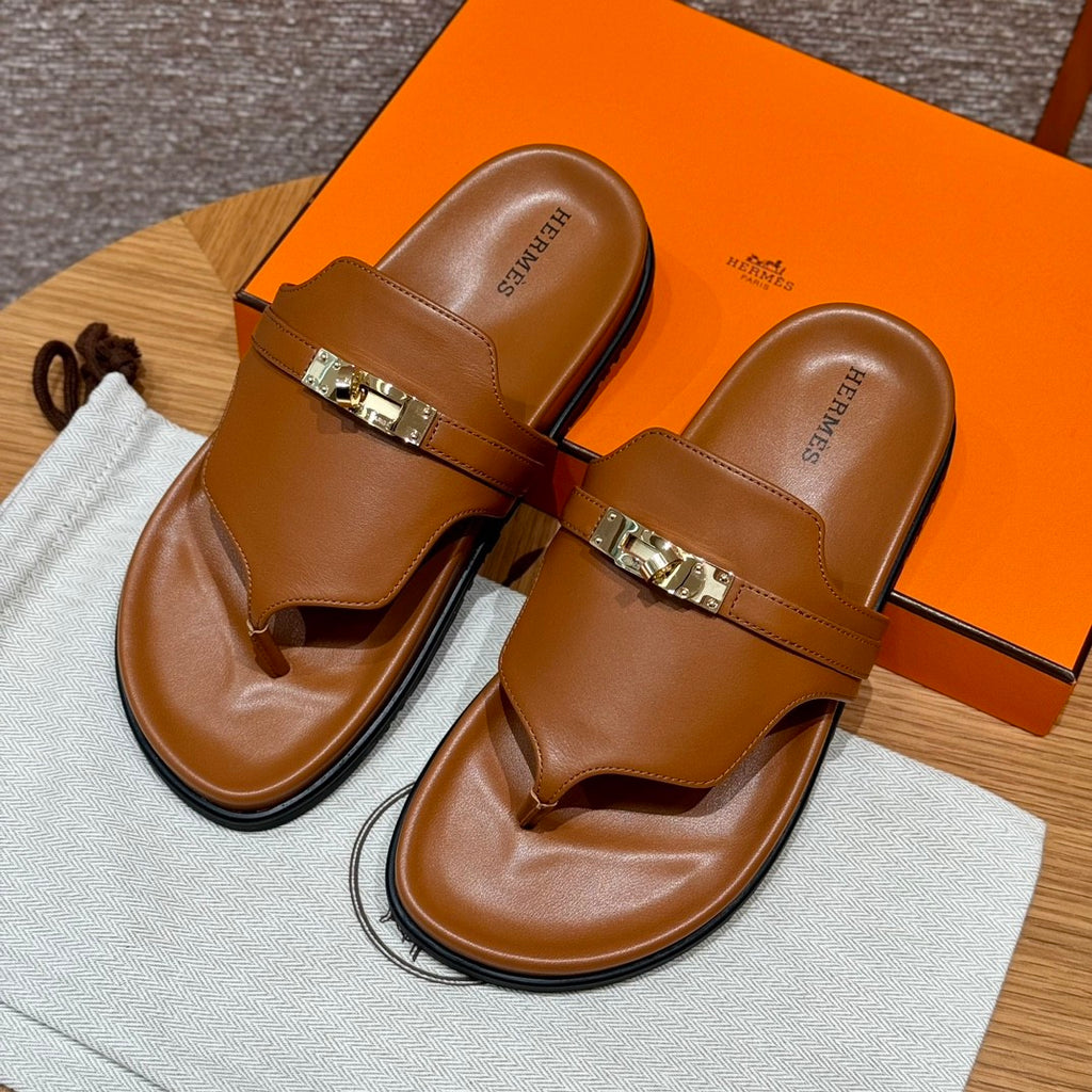Hermes Men Women Spring Summer Autumn Empire Slippers Solid Color Suede Rubber Bottom Comfortable Casual Flat Sandals Shoes #81196