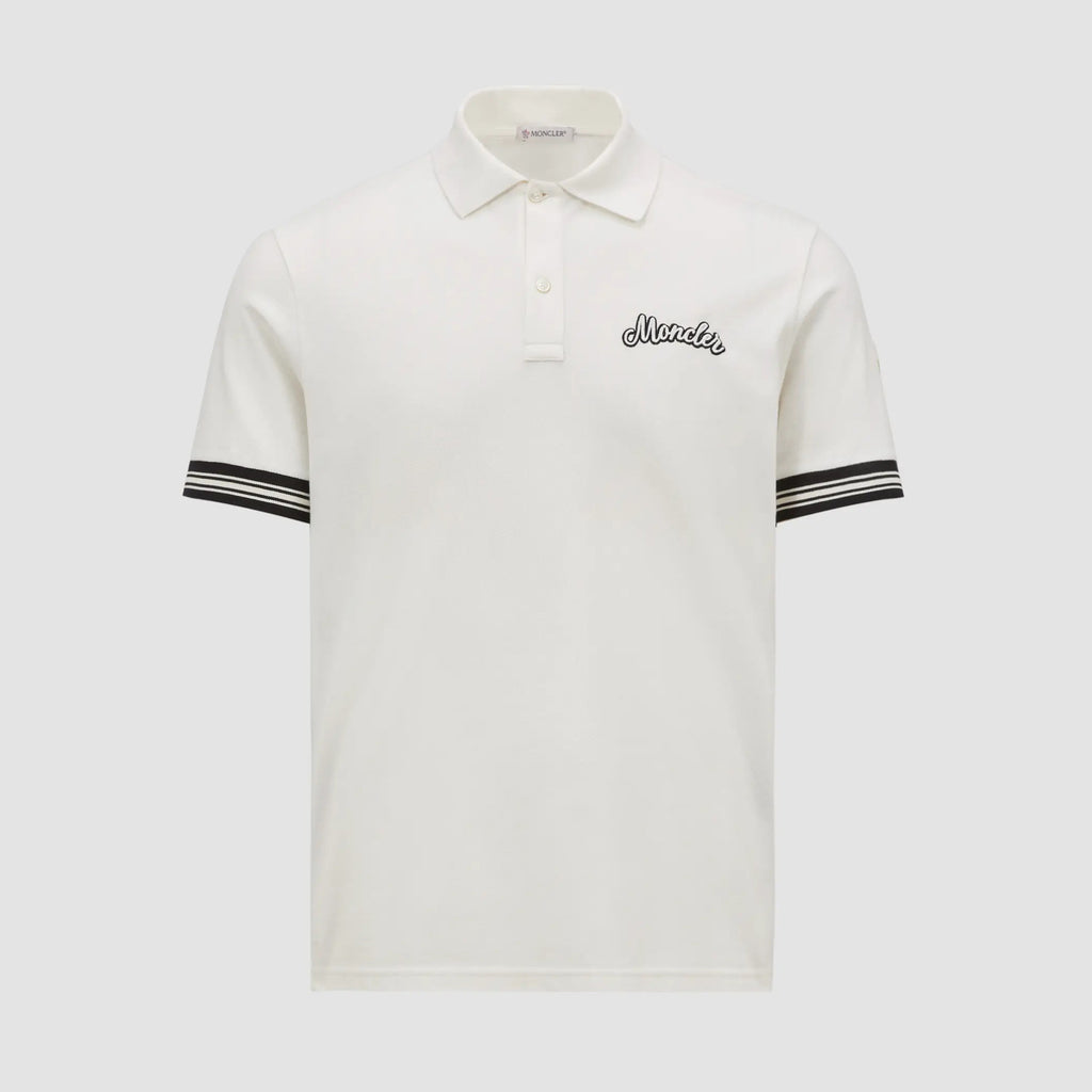 Moncler Men's Summer Embroidered Letter Print Polo Neck Solid Color Short Sleeve T-Shirt #75655