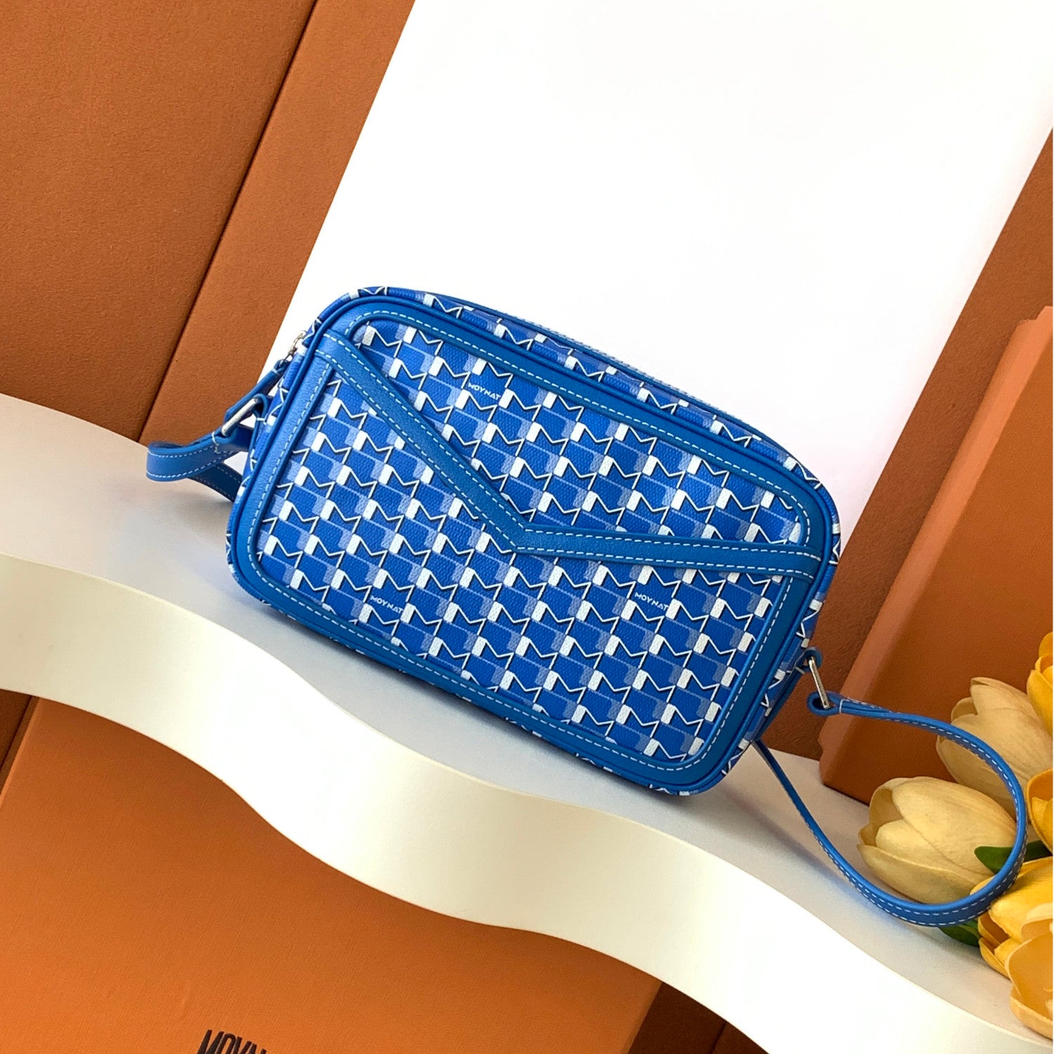 Moynat Women's Fashion Casual Color Blocked M-Shaped Cut Out Patch Pockets Zipper Closure Adjustable Straps Camera Bag Crossbody Bag Shoulder Bag Bags #78976