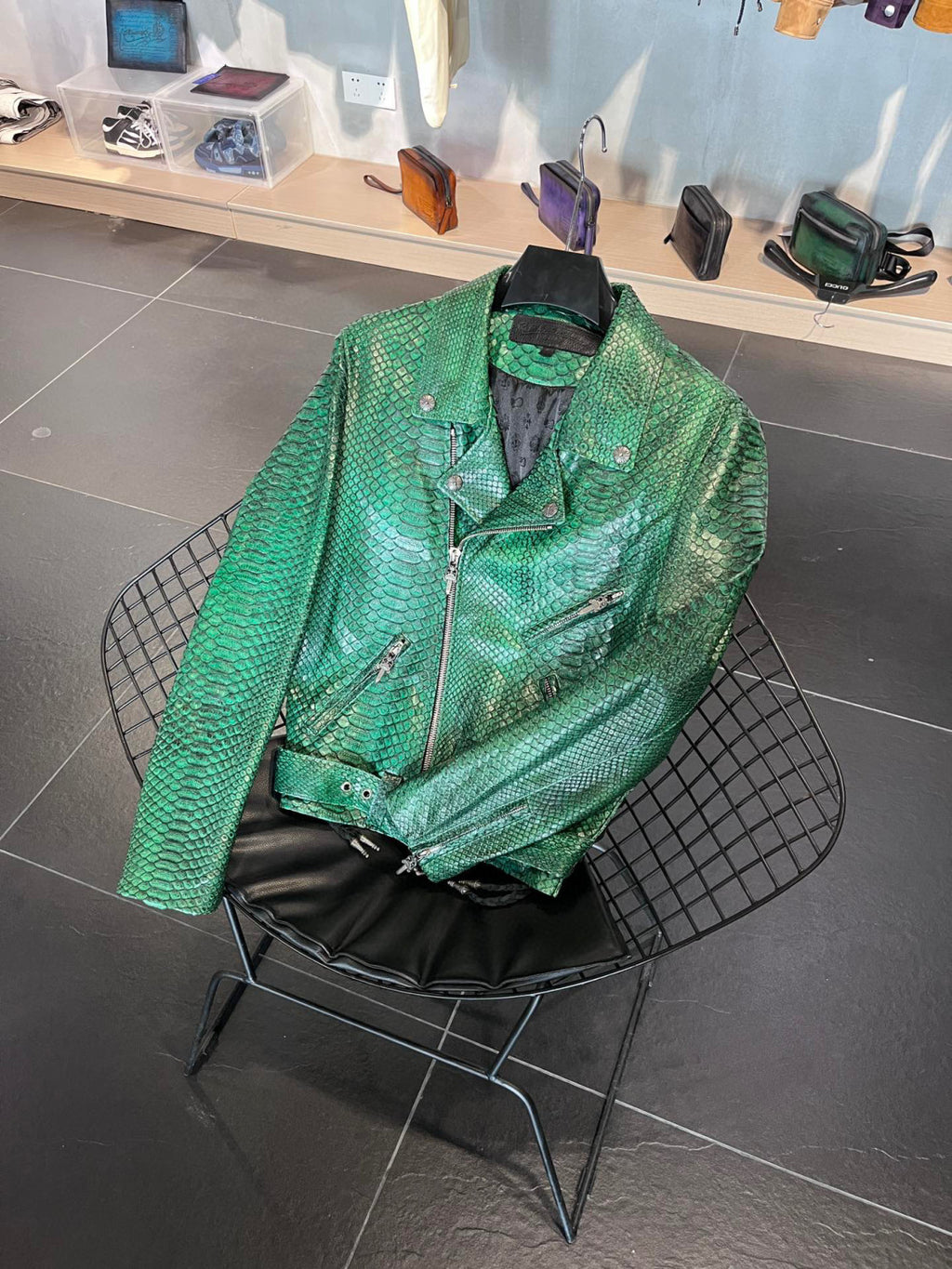 Chrome Hearts Scale Biker Leather Jacket #96638