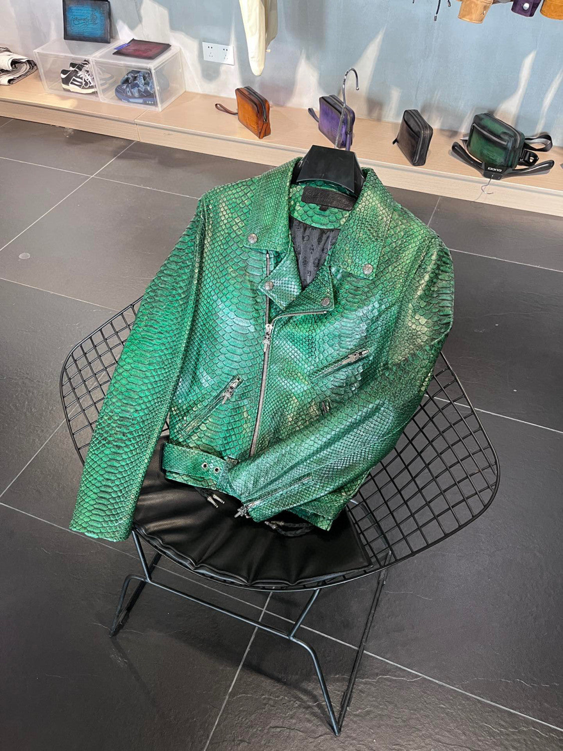 Chrome Hearts Scale Biker Leather Jacket #96638