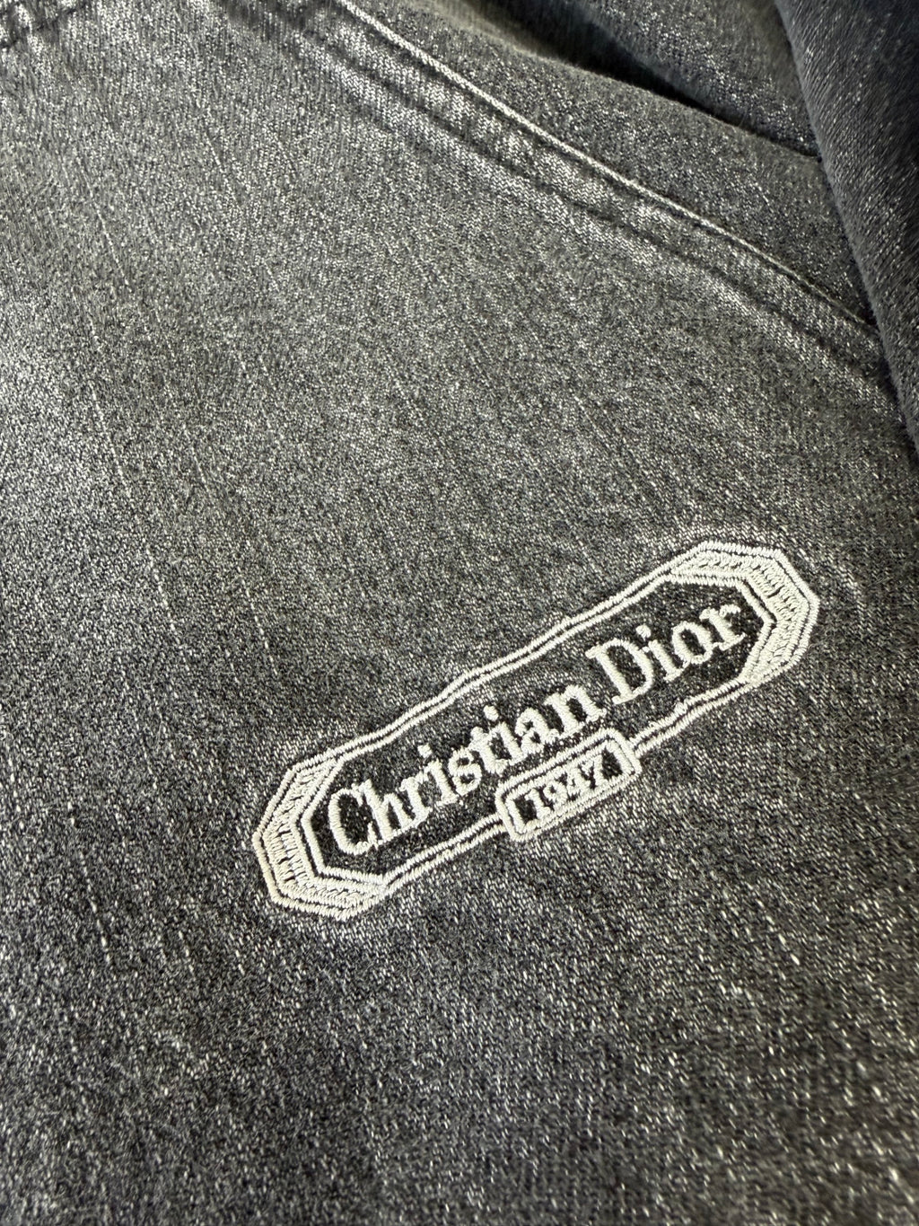 DIOR CD Box Hooded Blouson Jacket Gray Cotton Twill #336938