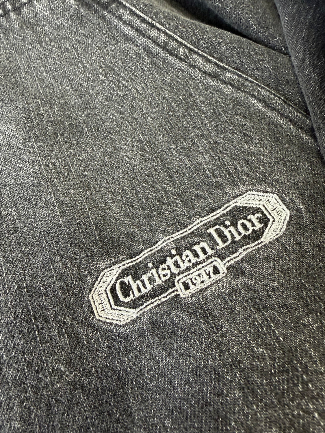 DIOR CD Box Hooded Blouson Jacket Gray Cotton Twill #336938