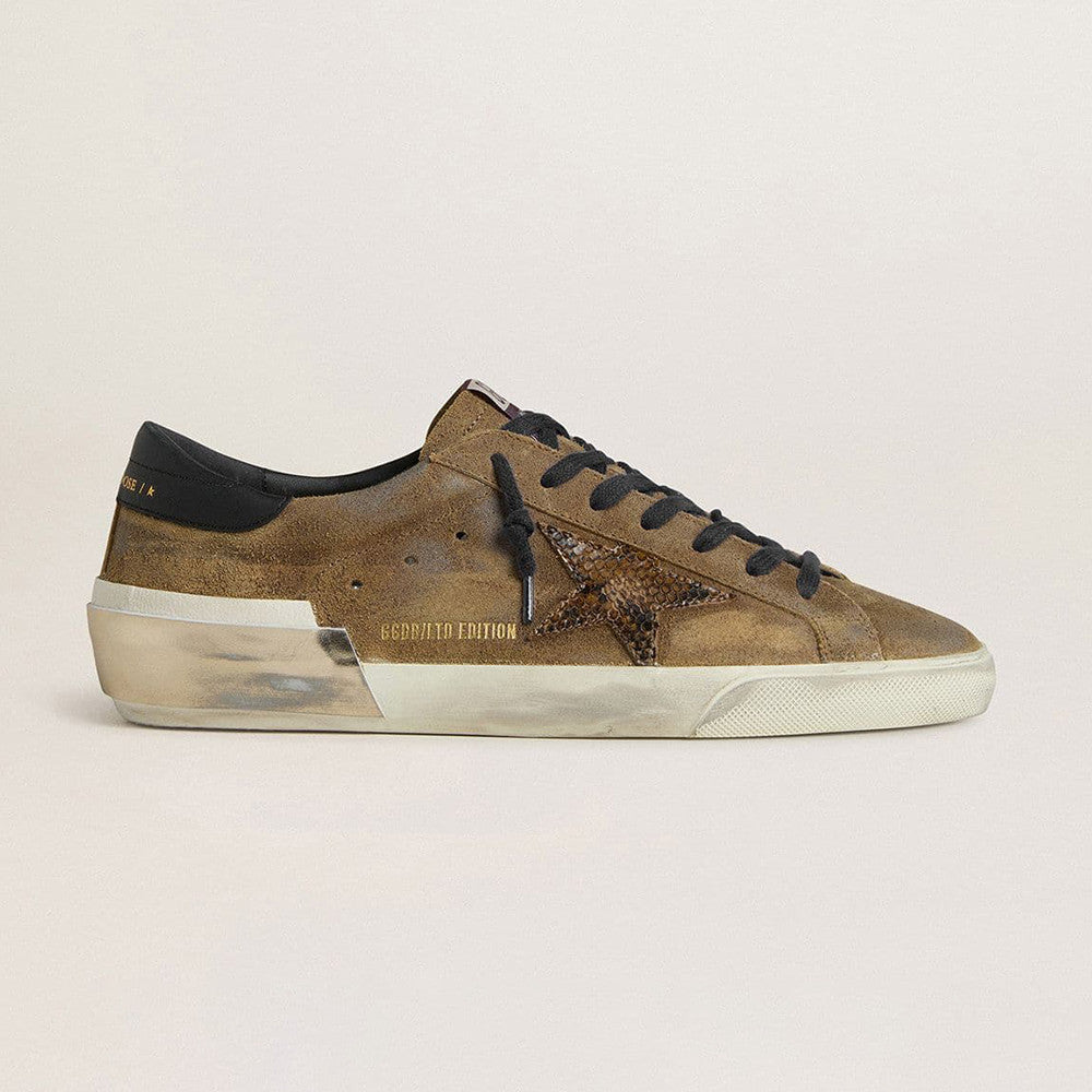 Golden Goose Ball Star in Gray Suede With Leather Star and Nappa Leather #382031