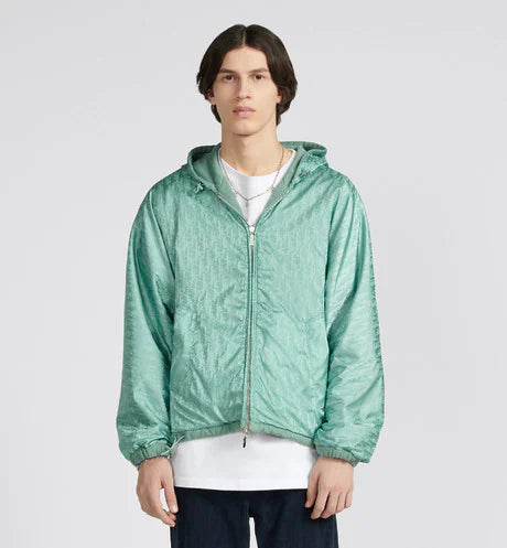 DIOR Men's Spring Autumn Solid Colour Letter Printed Reversible Wearable Zip Hooded Long Sleeve Jacket #76629