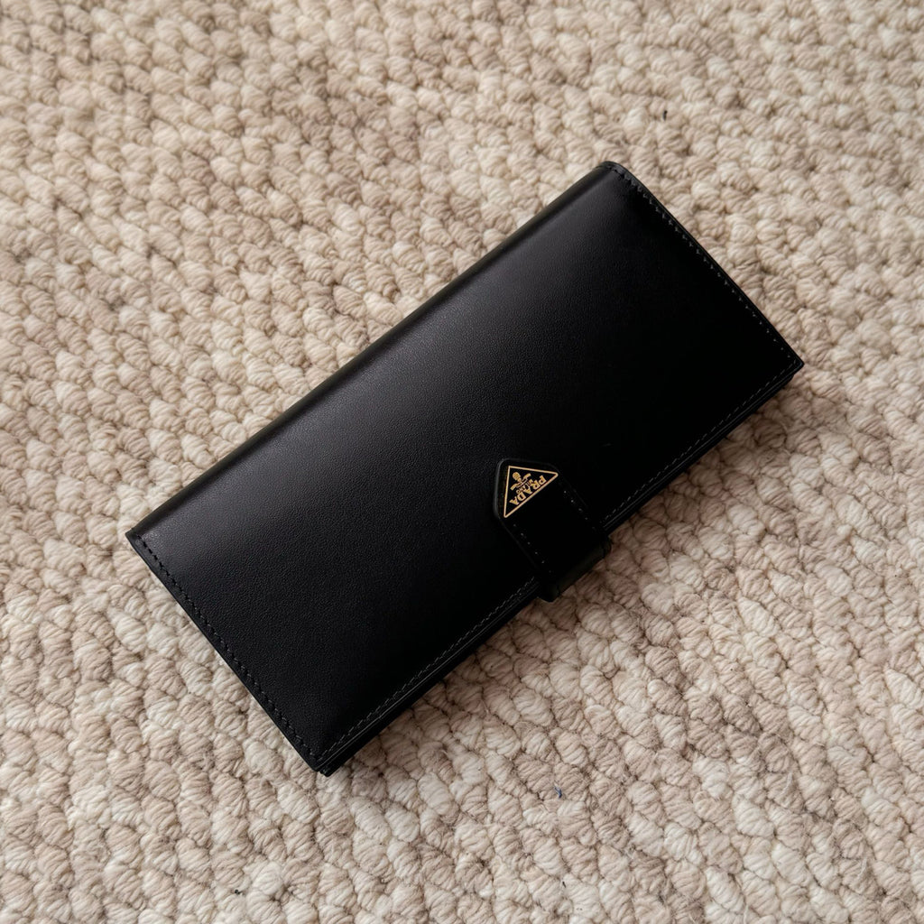 Prada Men's Triangle Logo Black Leather Coin Purse Card Case Bag Bags #75361