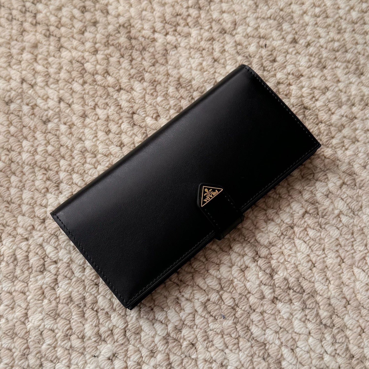 Prada Men's Triangle Logo Black Leather Coin Purse Card Case Bag Bags #75361