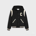 Celine Men's Spring And Autumn Colour Blocking Casual Single-breasted Jacket Logo Wool Blend Hooded Baseball Coat Jacket #71844