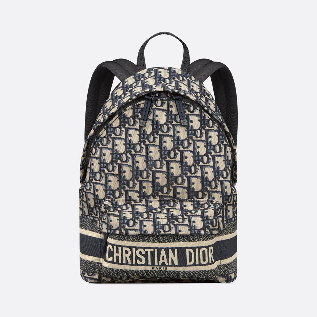 Dior Travel Men's And Women's  Fashion Classic Logo Print Color Blocked Dual Zip Backpack Bag Bags M6108SDGI_M928 #79452