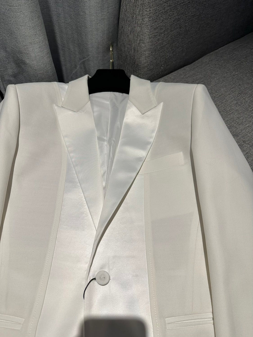 Dior Men's And Women's White Wool Single-breasted Blazer Top Jacket Pleated Bustier Skirt Pants Three-piece Set Suit #73599