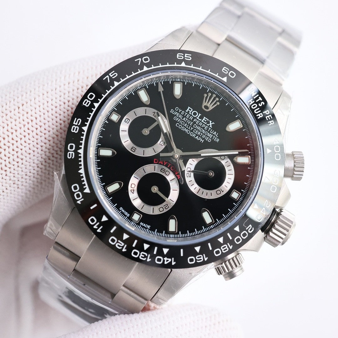 Rolex Mens Rolex Dinatone Case Strap 904L Steel Mechanical Watch Black Dial Wristwatch ?#71588