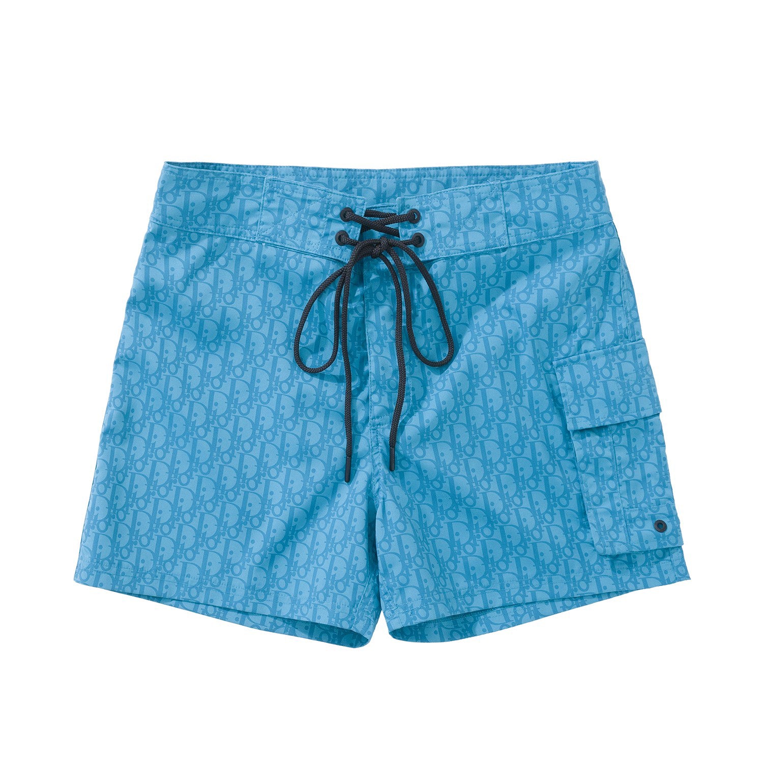 Dior Men's Summer Solid Color Logo Monogram Full Print Drawstring Tie Polyester Shorts Pants #99723