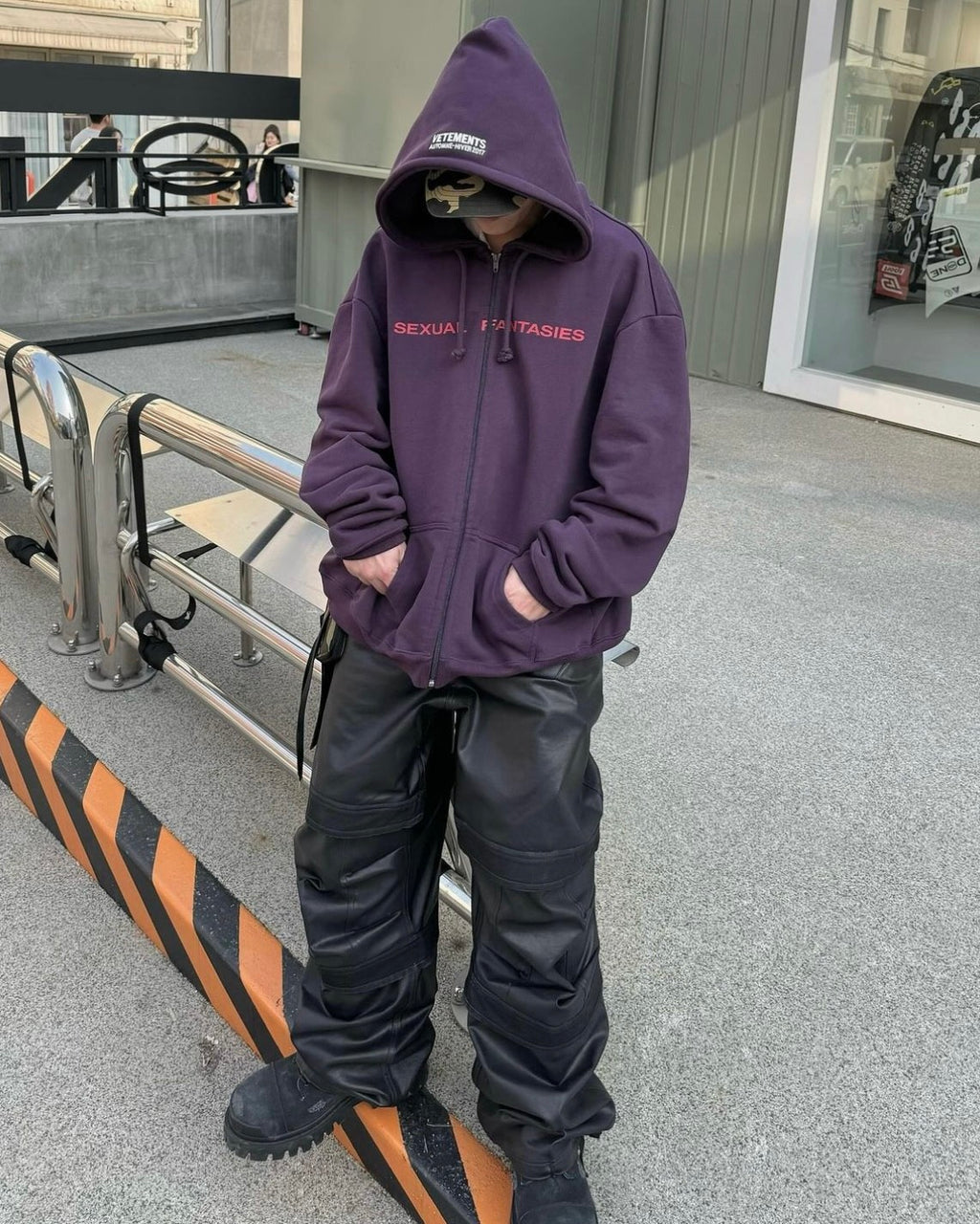 Vetements Men's Spring And Autumn Purple High Street Trend Hoodie Loose Pullover Hoodie Fashion Embroidery Letter Sweatshirt Long Sleeve Casual Top Jacket Ngvp #9978