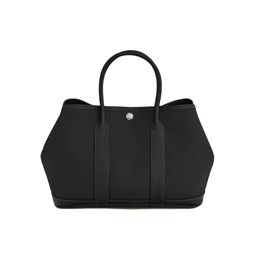 Hermes Garden Party 30 Women's Silver Buckle Colour Blocking Canvas and Calfskin Tote Bag Bags #76891