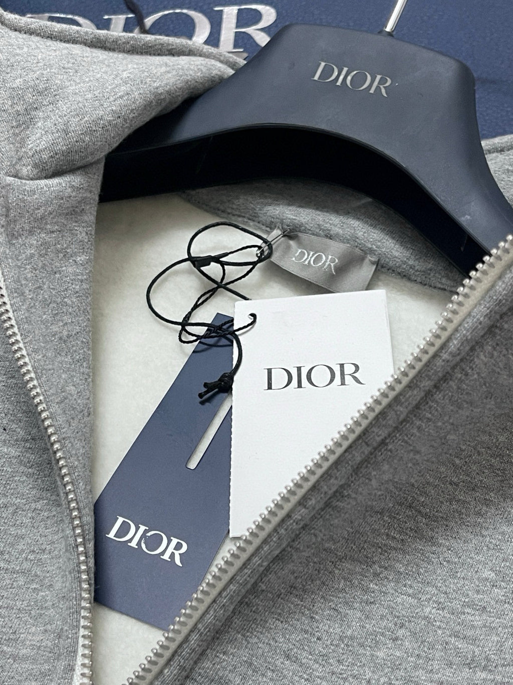 Dior Men's Spring/Autumn Solid Color Cotton Qilong Embroidered Logo Half-Zip Long-Sleeved Sweatshirt and Casual Sports Pants Set Suit #77946