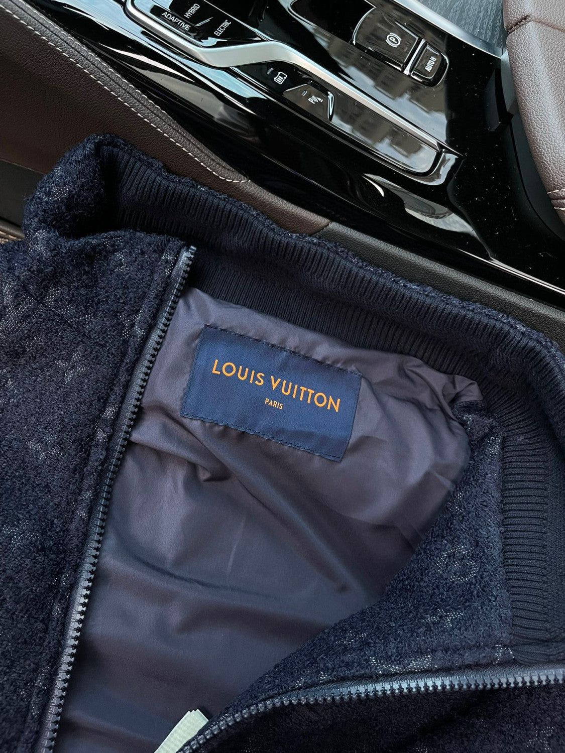 Louis Vuitton Monogram Sheep's Wool And Tweed Zip-up Belted Jacket #96733
